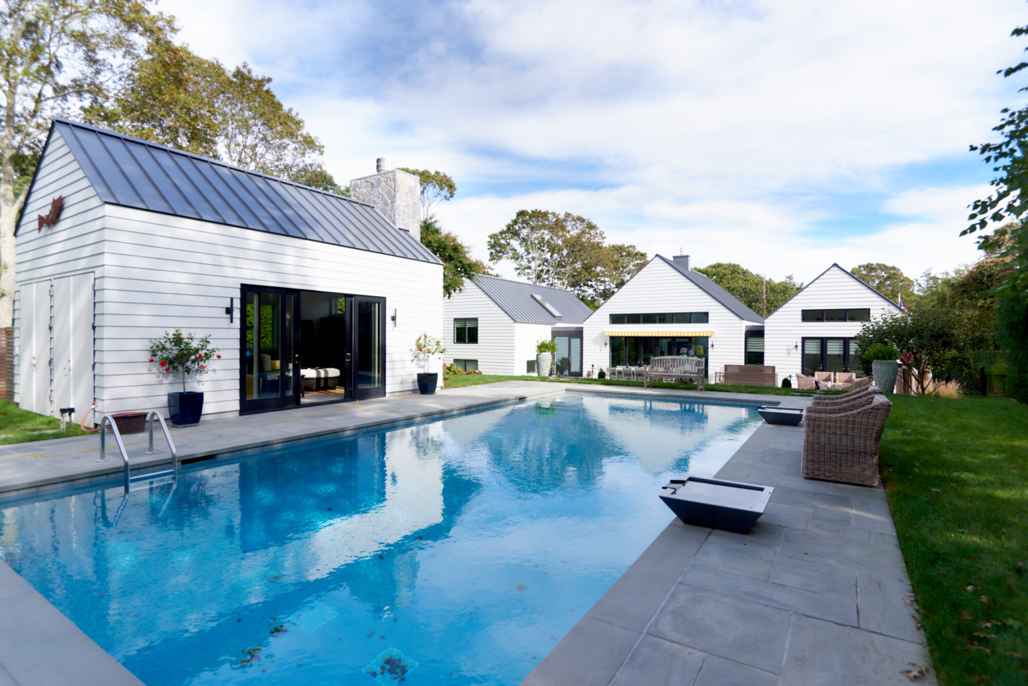 Backyard of home in the Hamptons