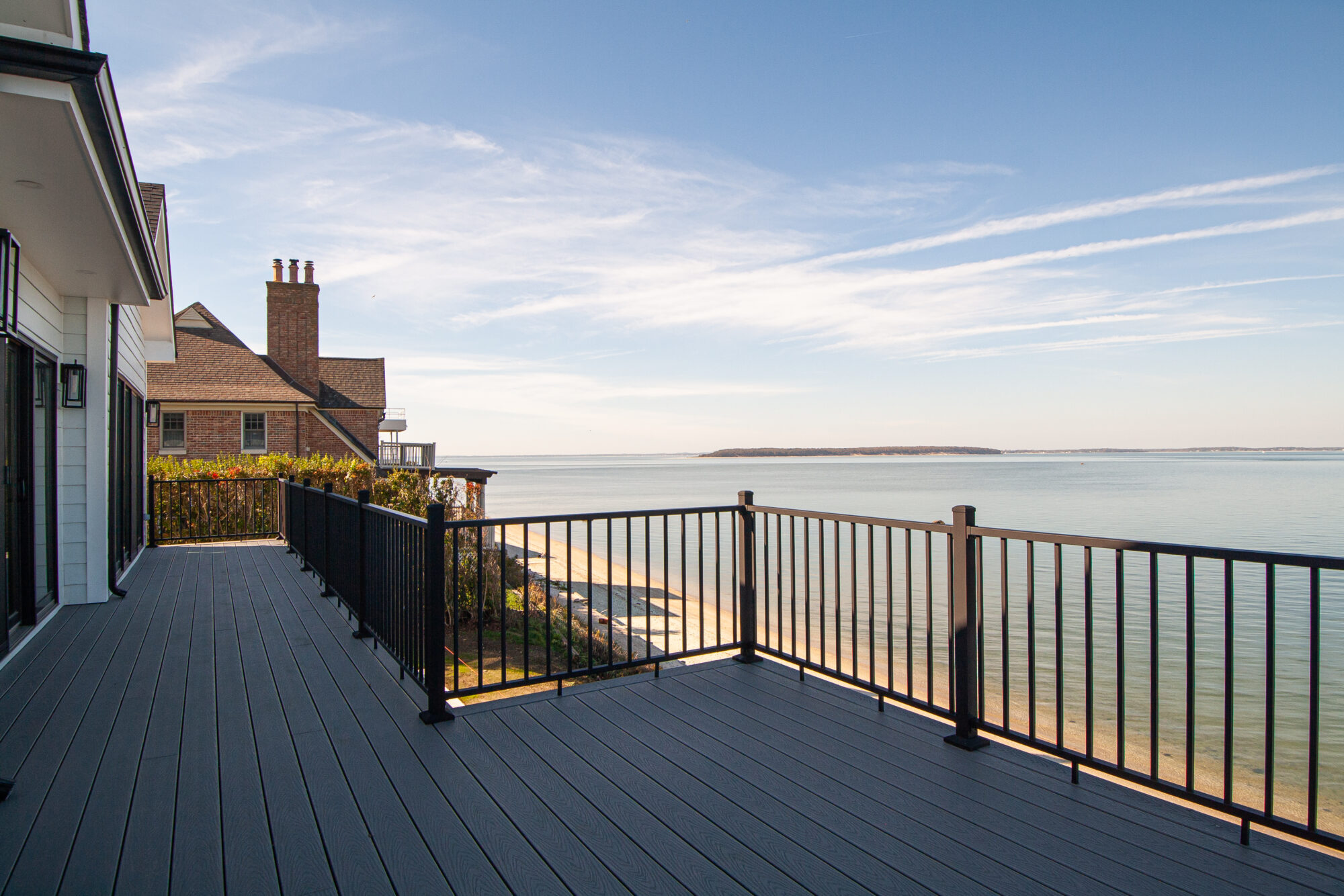 Ocean-side patio in the Hamptons built by Cruz Brothers Construction