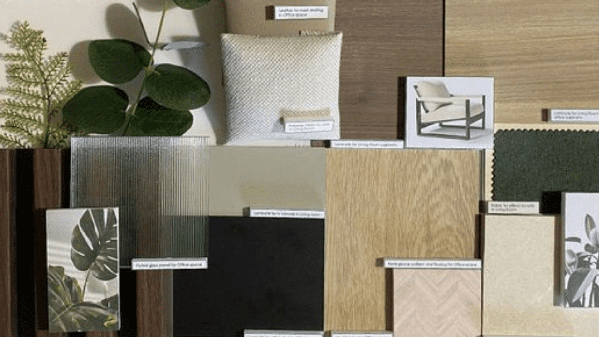 Biophilic workspace with potted plants and natural light